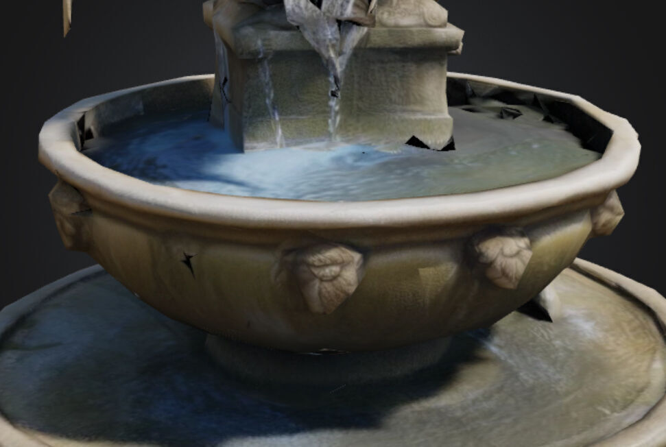 Angel Fountain Low Poly 3D model_5