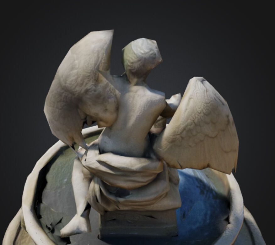 Angel Fountain Low Poly 3D model_10