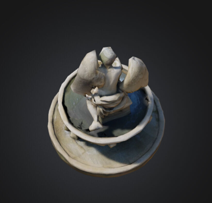 Angel Fountain Low Poly 3D model_7