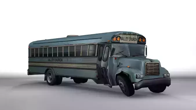 Broken Bus Low-poly 3D model