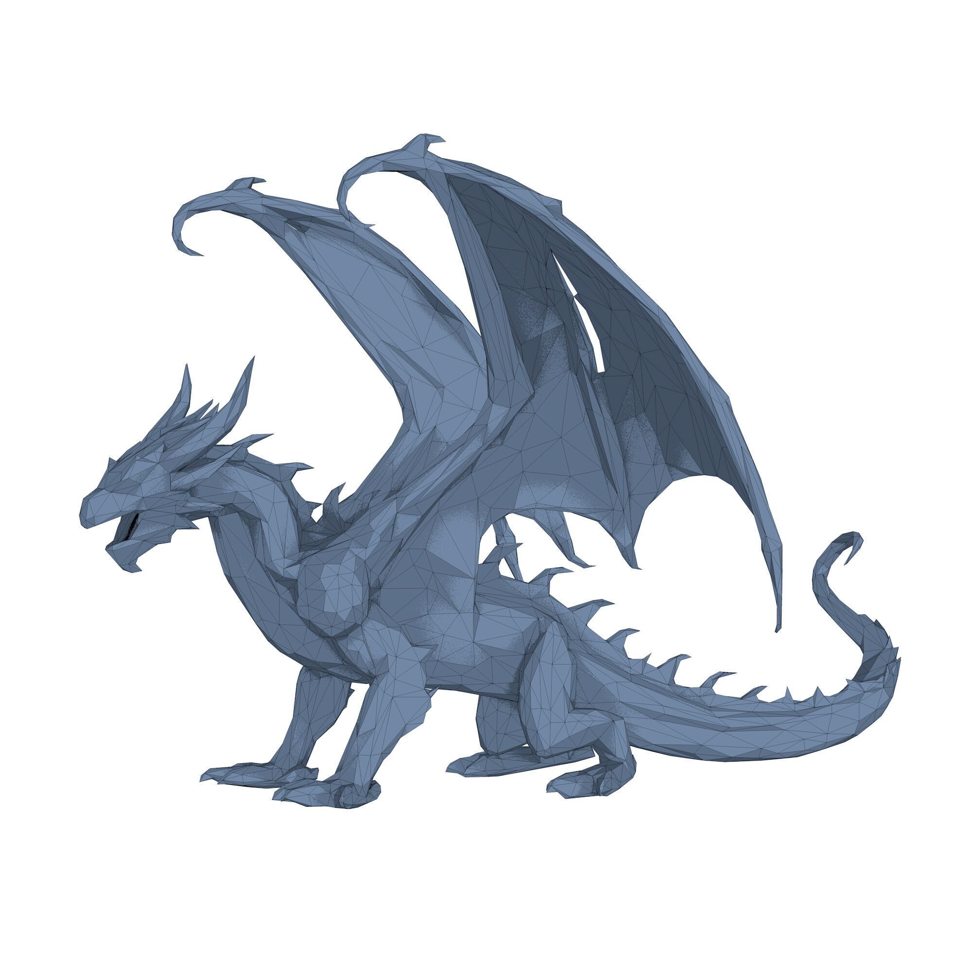 Dragon Low Poly 3D print model_5