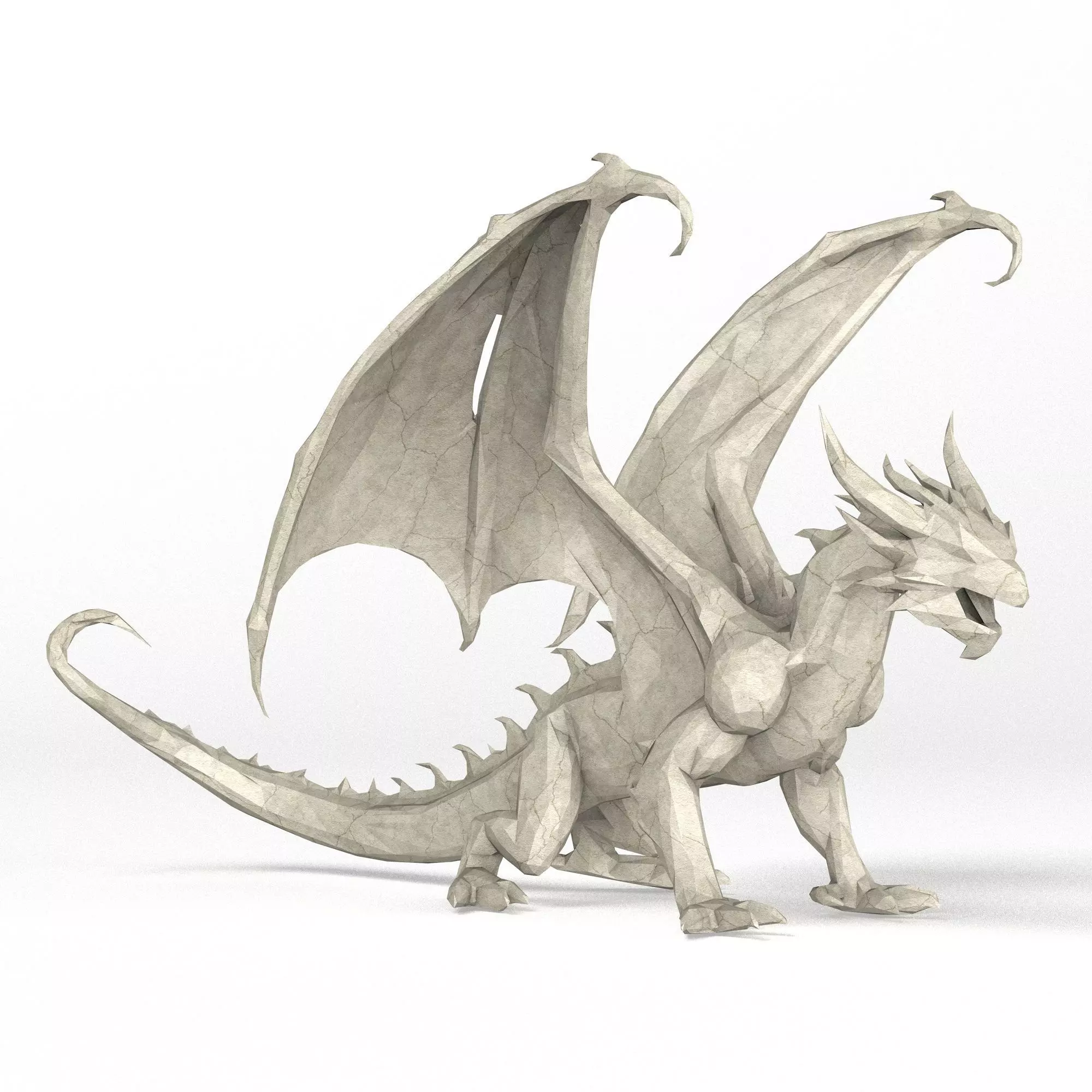 Dragon Low Poly 3D print model_0