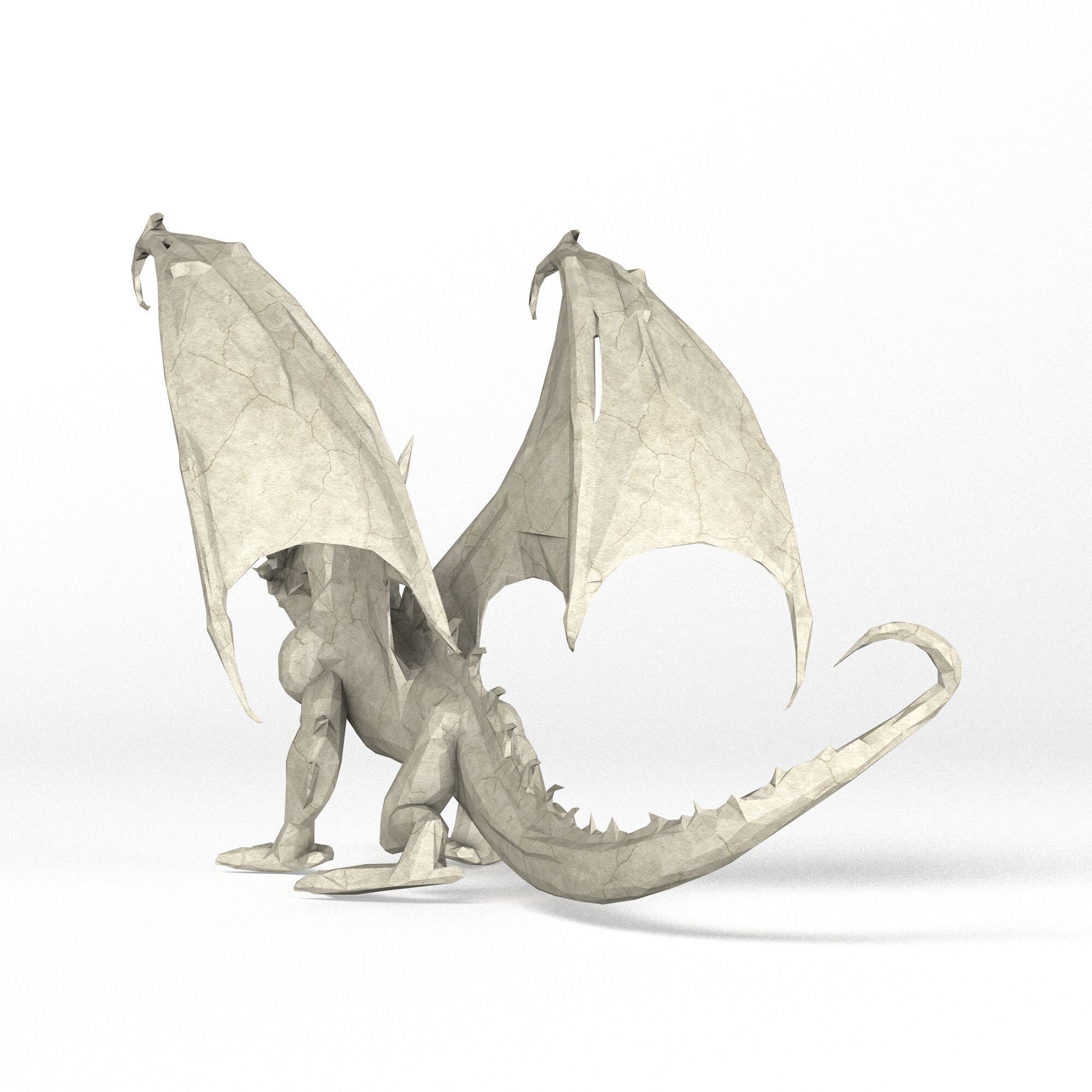 Dragon Low Poly 3D print model_4