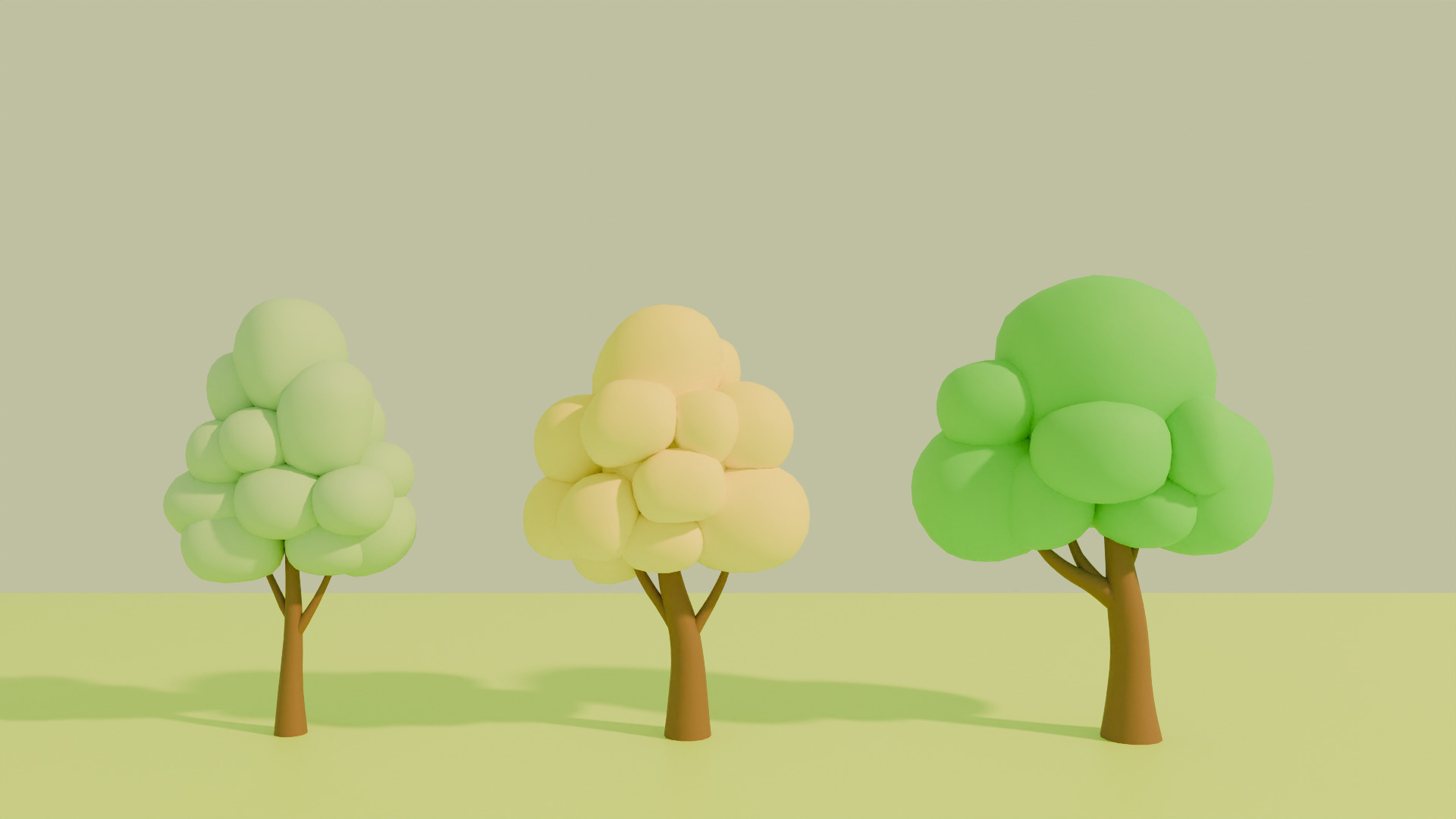 Stylized Low poly cartoon trees Low-poly 3D model_6