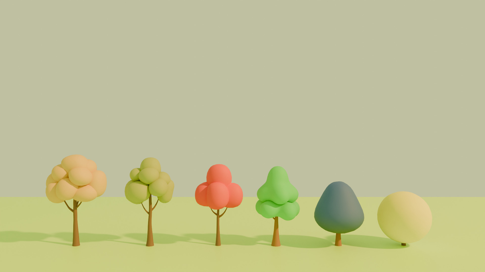 Stylized Low poly cartoon trees Low-poly 3D model_13