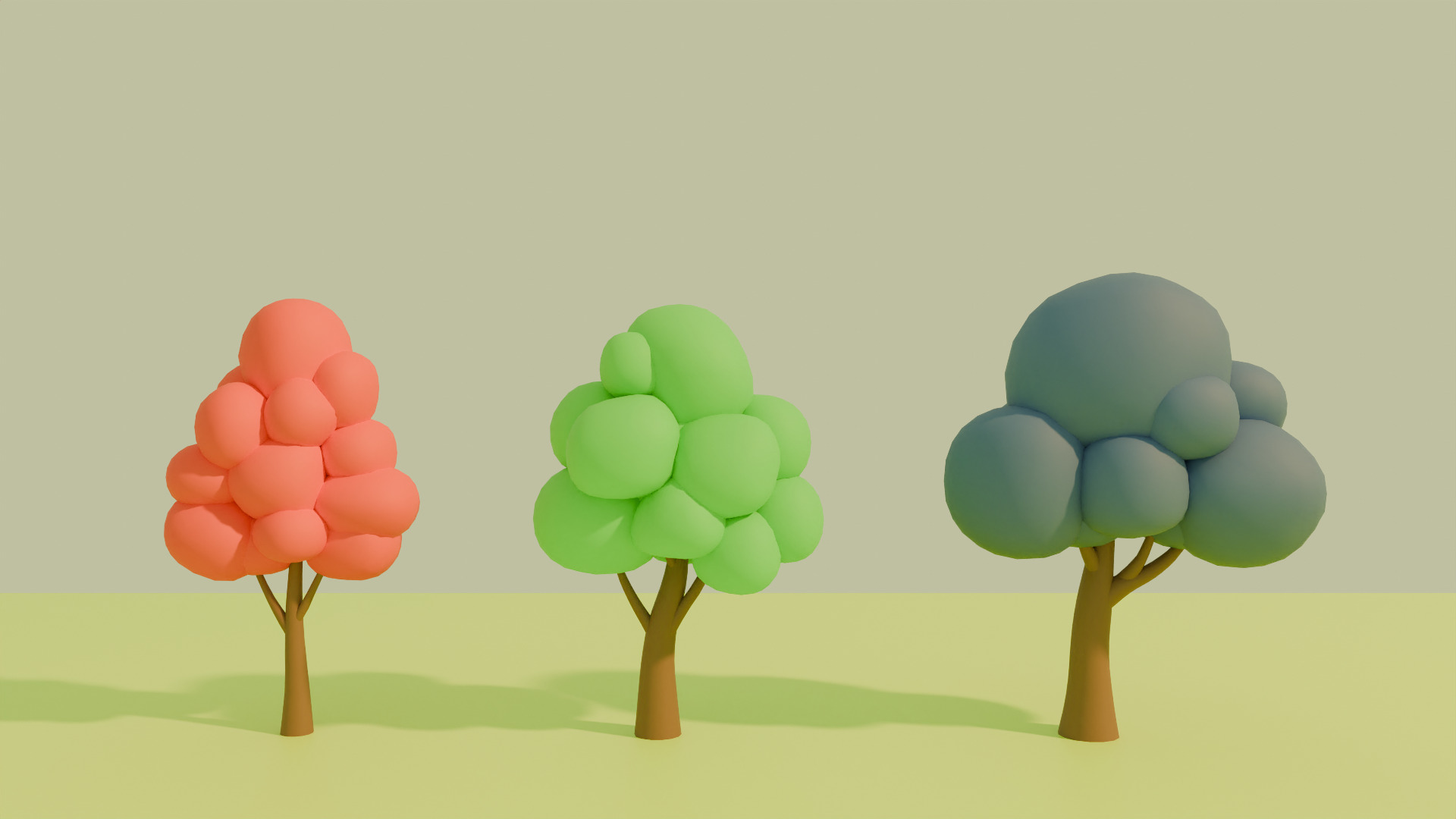 Stylized Low poly cartoon trees Low-poly 3D model_7