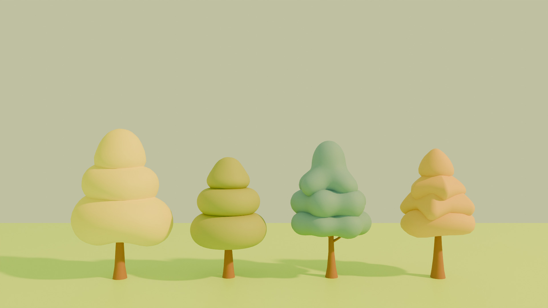 Stylized Low poly cartoon trees Low-poly 3D model_12