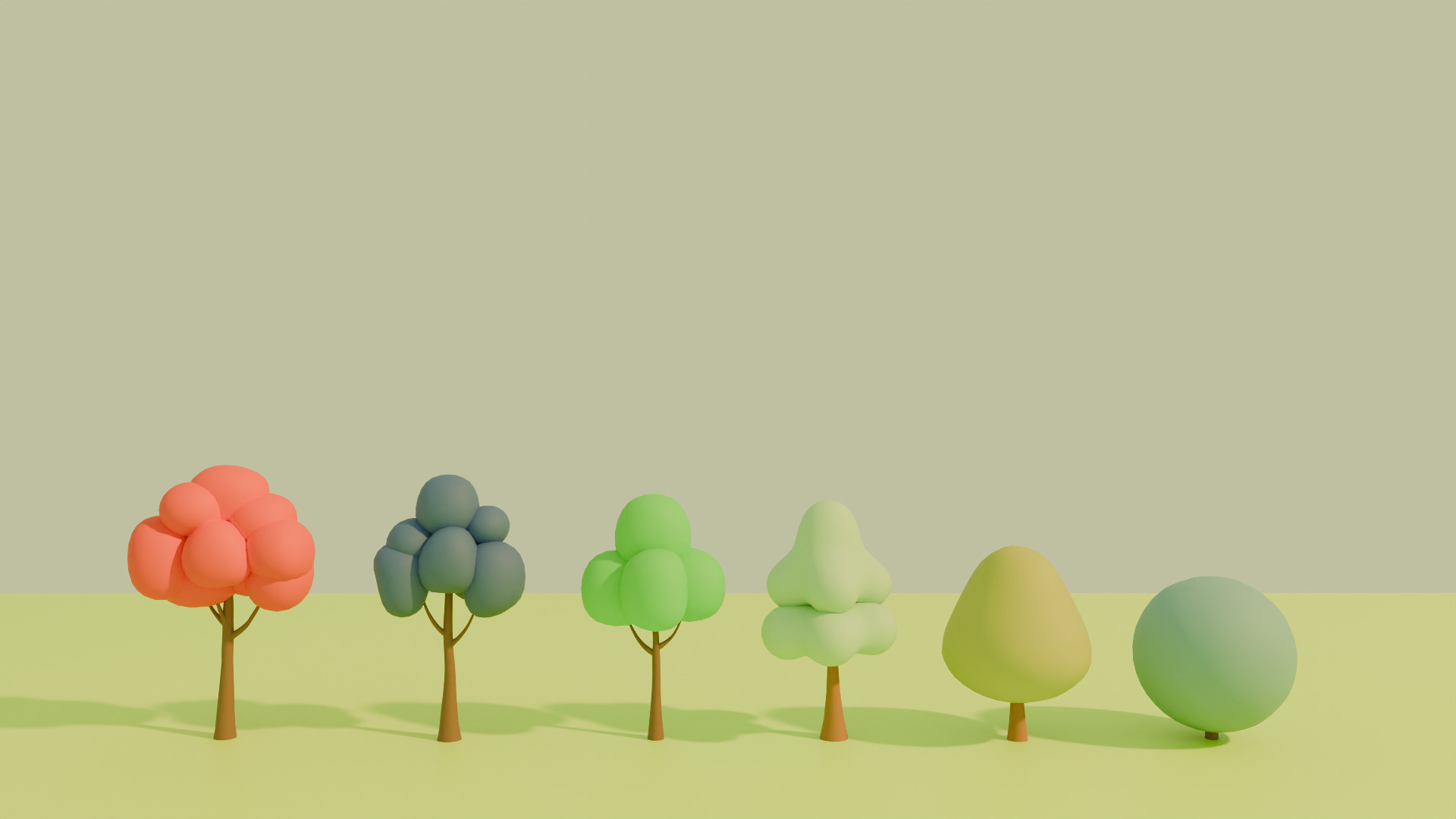 Stylized Low poly cartoon trees Low-poly 3D model_14