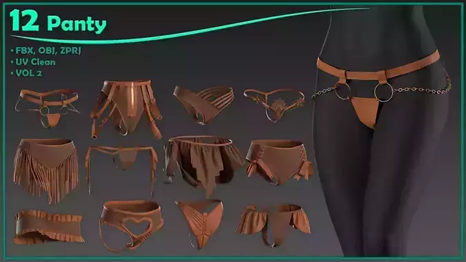 12 female panty-vol2 3D model