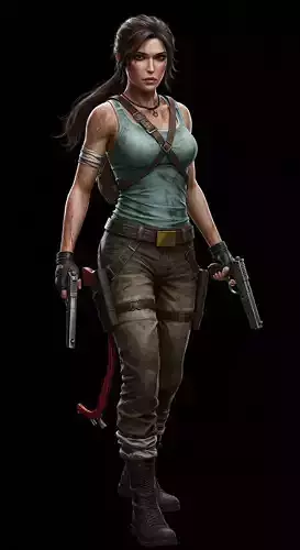 Lara Croft 3D Model - High-Quality Game Character Asset