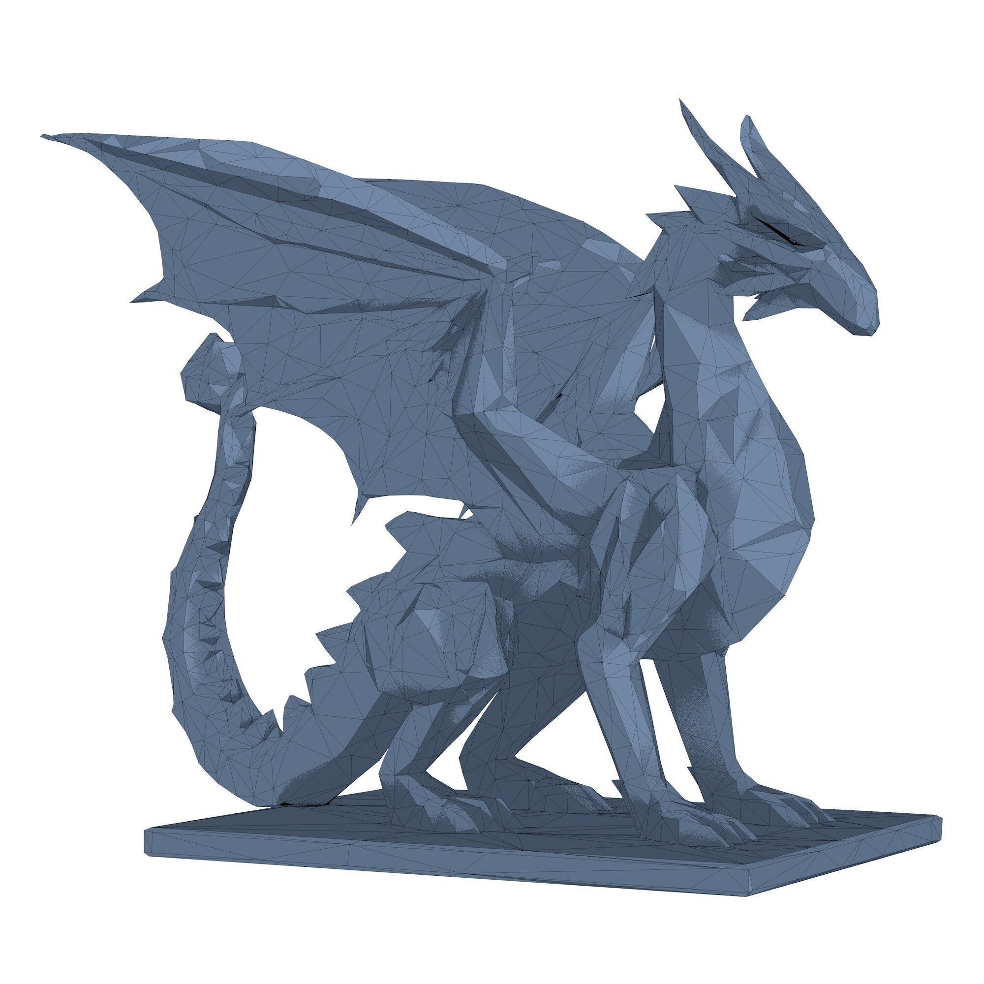 Low Poly Dragon 3D print model_5