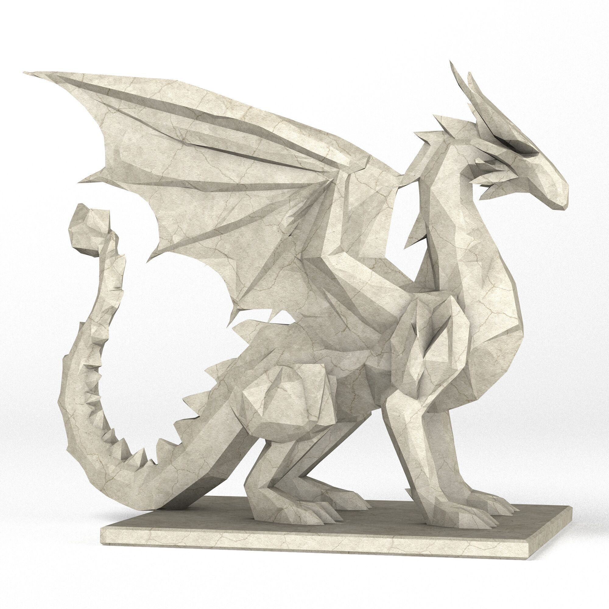 Low Poly Dragon 3D print model_1