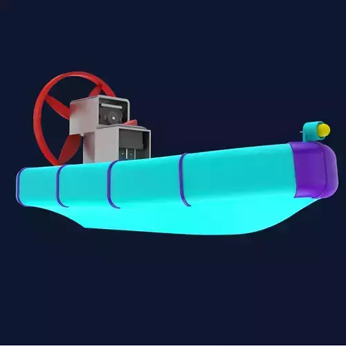 3D Printable Airboat Toy Model Realistic Fan Powered Boat