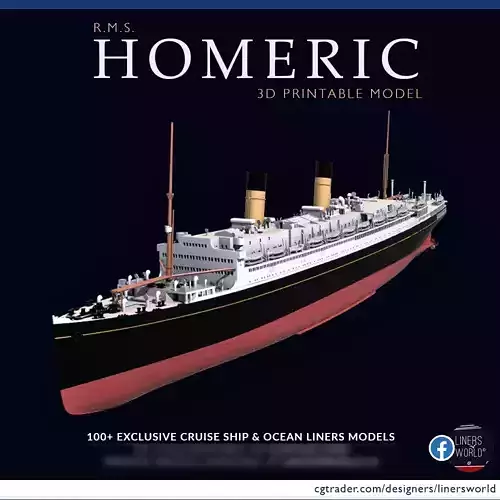 RMS HOMERIC White Star Line ocean liner print ready model 3D print model