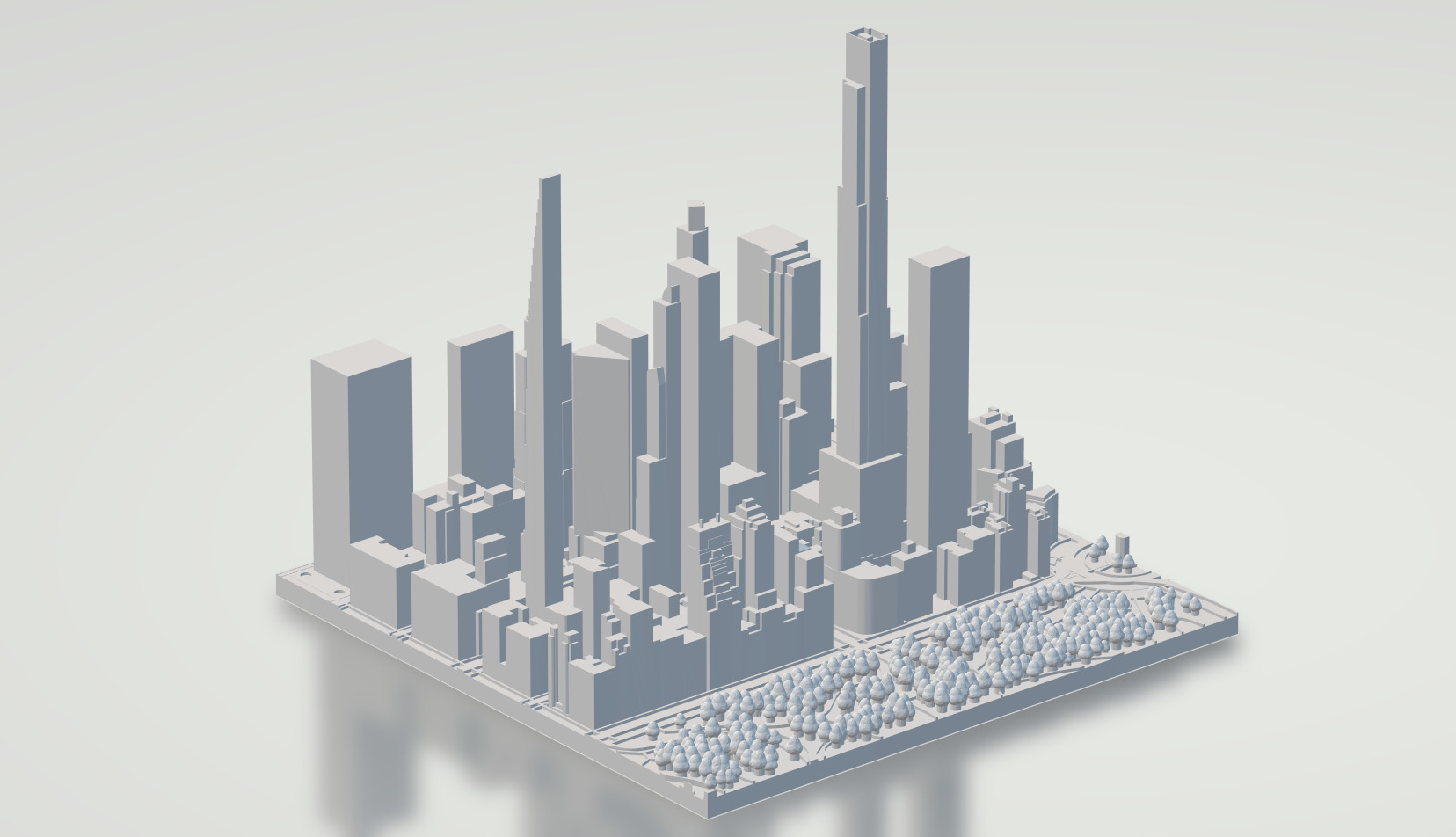 MIDTOWN MANHATTAN SKYSCRAPERS - CENTRAL PARK 3D print model_3