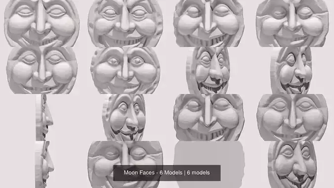 Moon Faces - 6 Models
