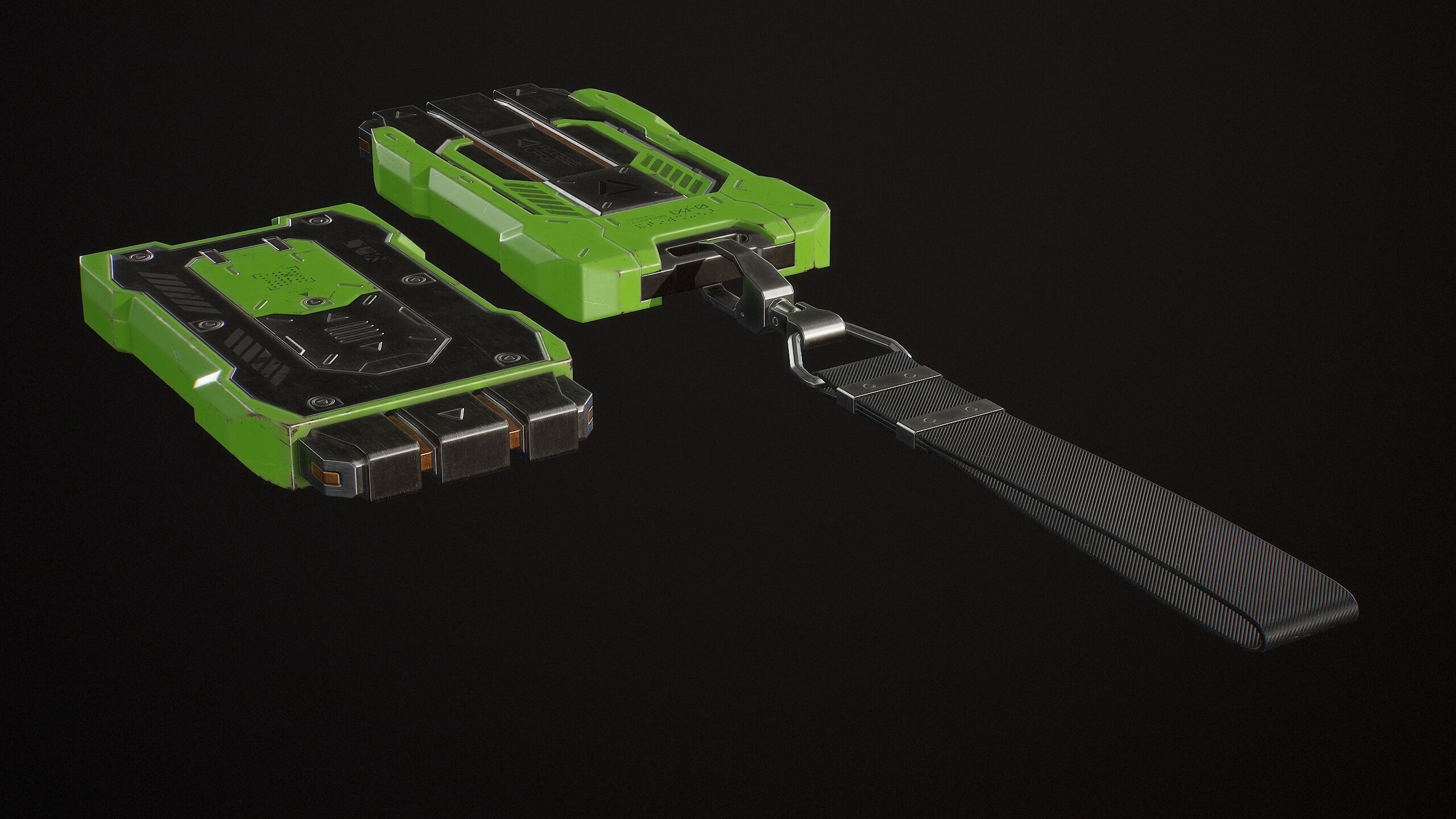 Sci-Fi Keycard 5 Color Options LODs Low-poly 3D model_9