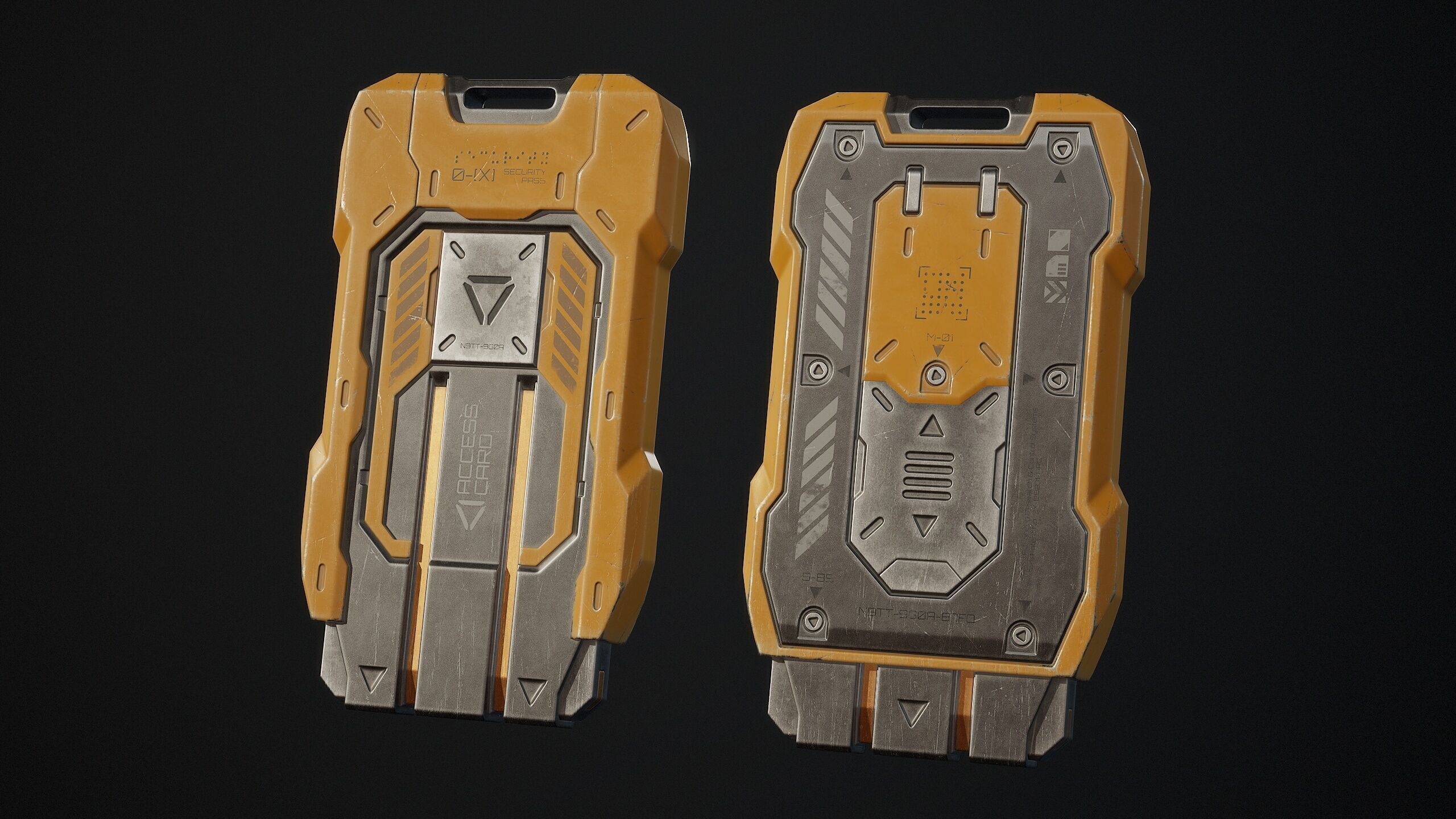 Sci-Fi Keycard 5 Color Options LODs Low-poly 3D model_3