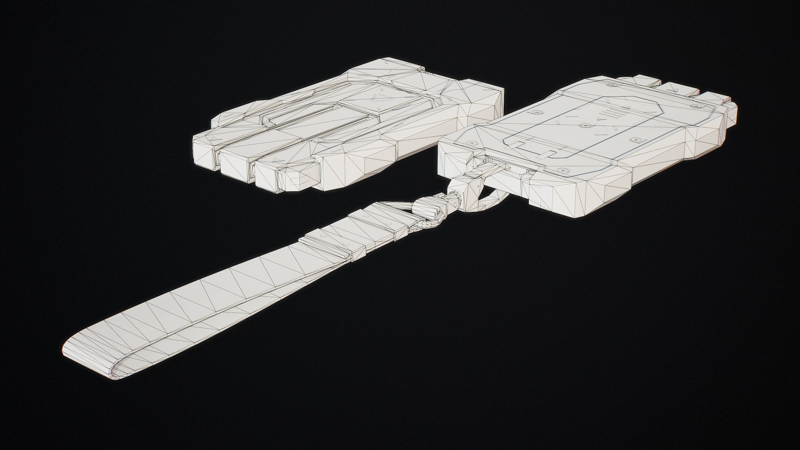 Sci-Fi Keycard 5 Color Options LODs Low-poly 3D model_13