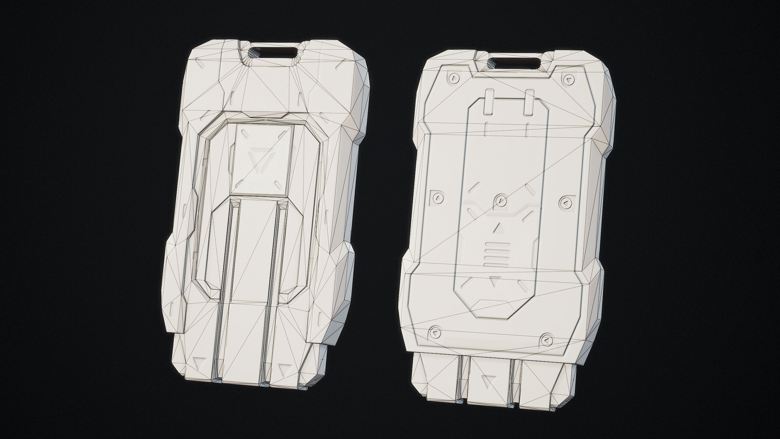 Sci-Fi Keycard 5 Color Options LODs Low-poly 3D model_11