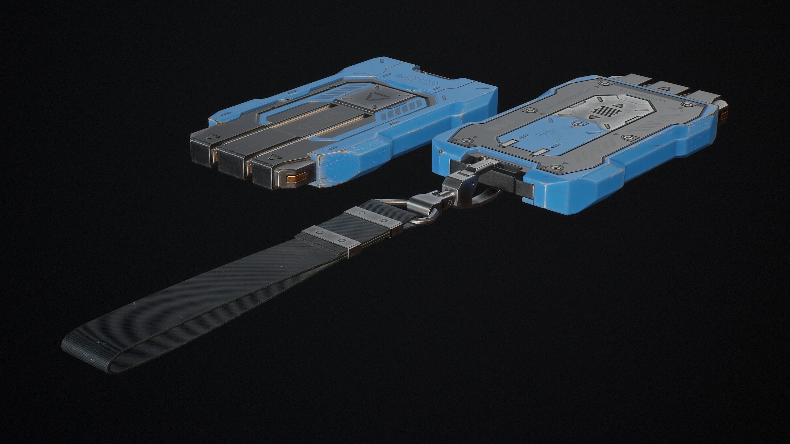 Sci-Fi Keycard 5 Color Options LODs Low-poly 3D model_8