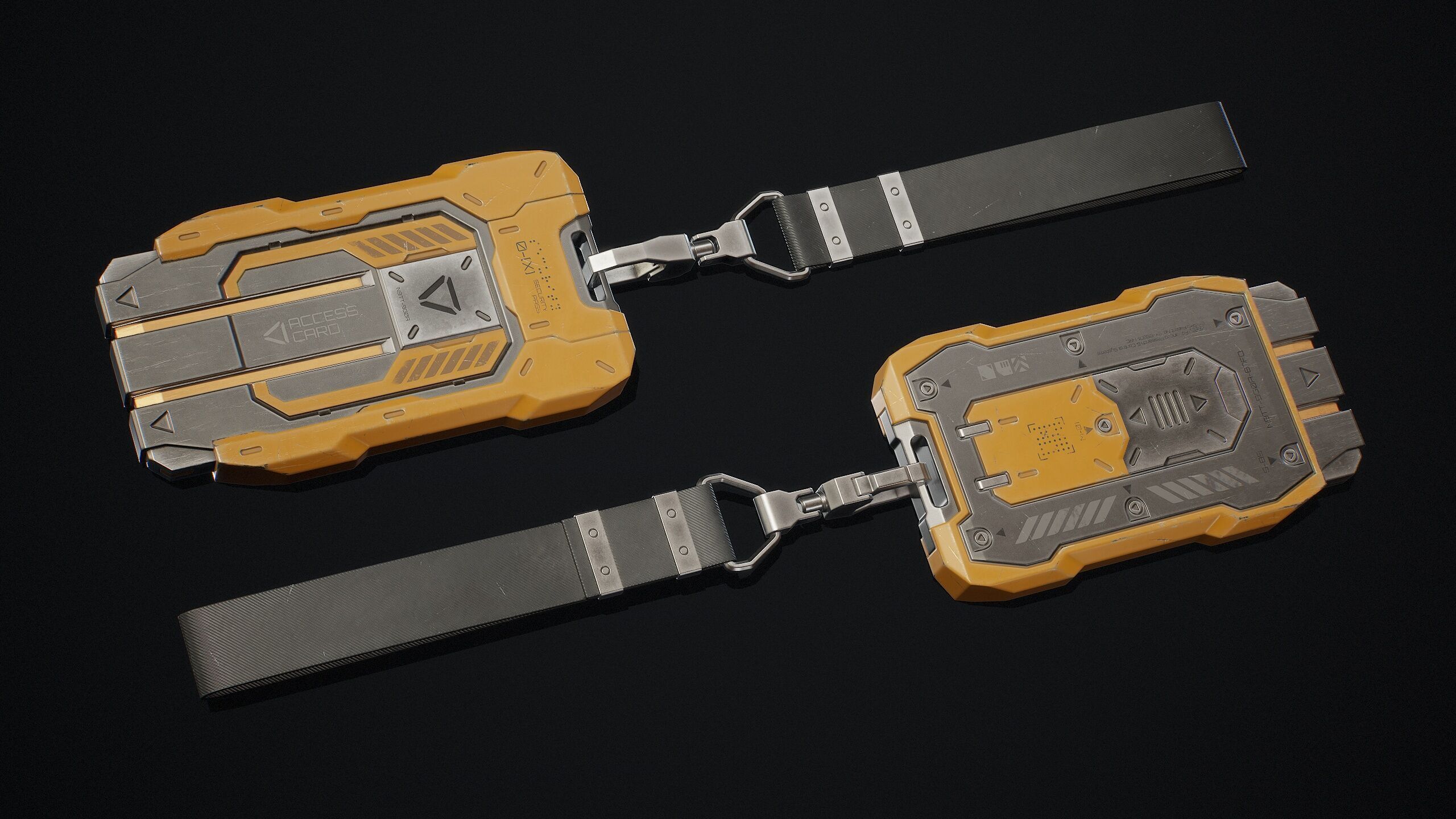 Sci-Fi Keycard 5 Color Options LODs Low-poly 3D model_2