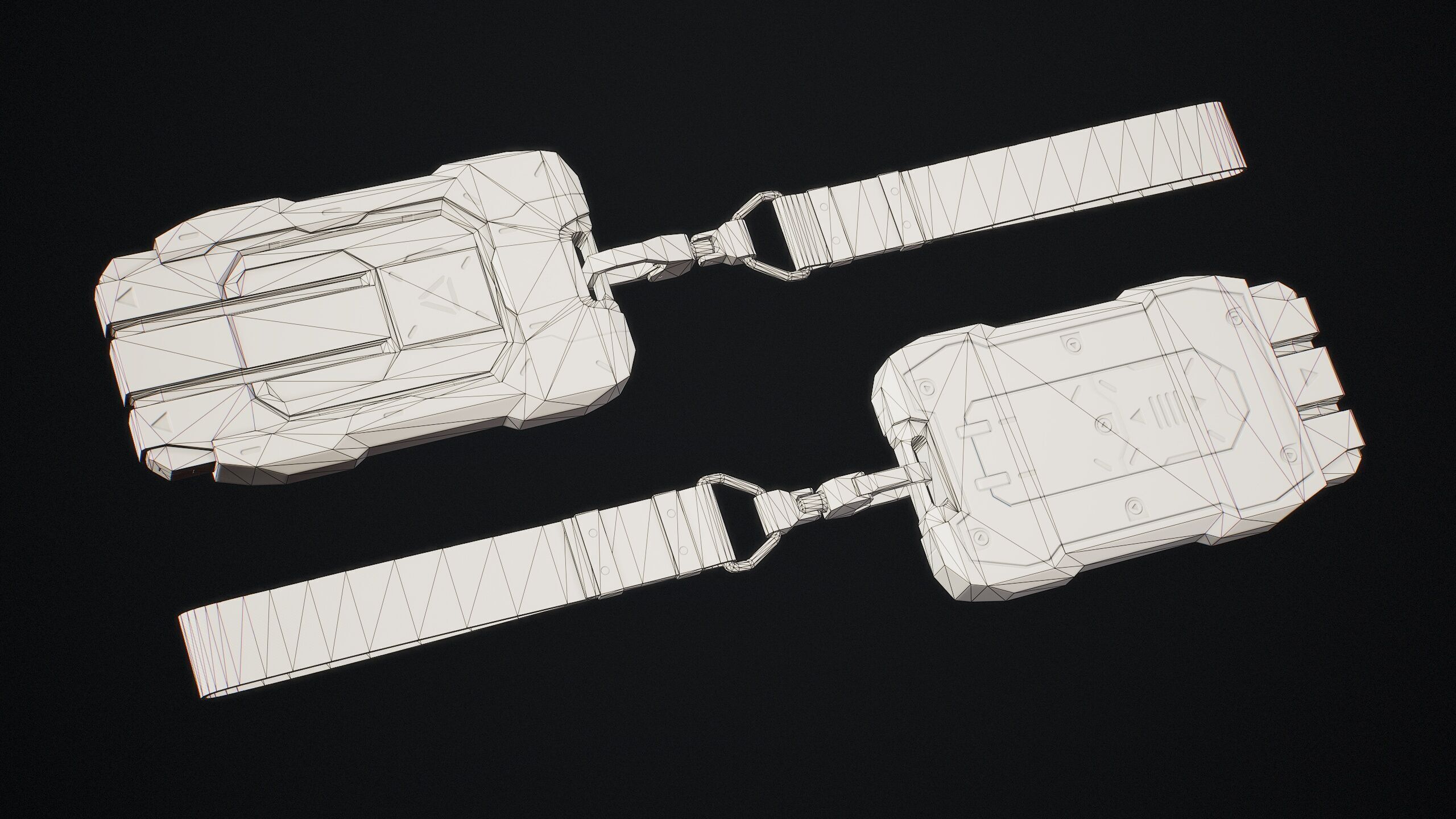 Sci-Fi Keycard 5 Color Options LODs Low-poly 3D model_12