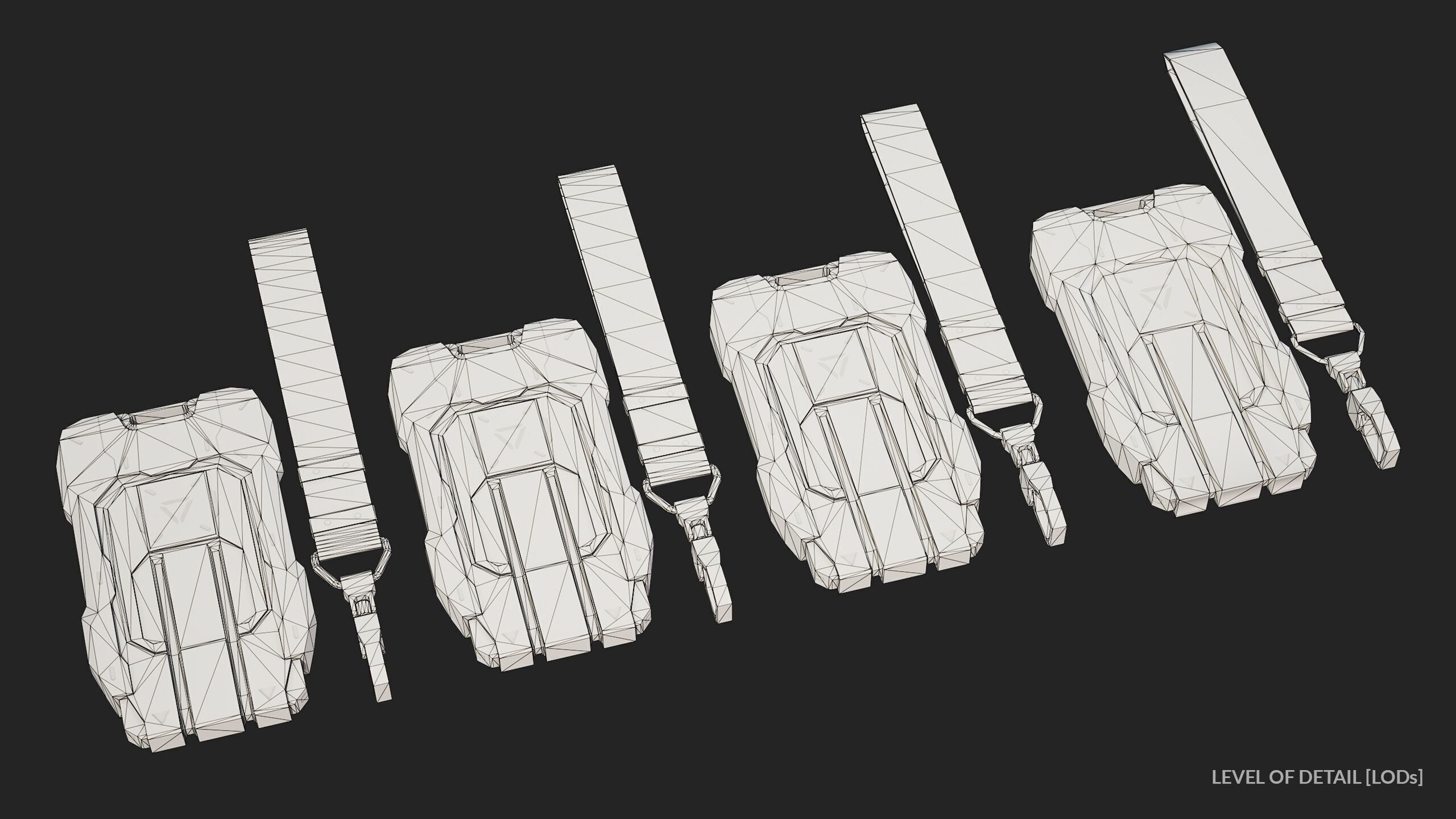 Sci-Fi Keycard 5 Color Options LODs Low-poly 3D model_14