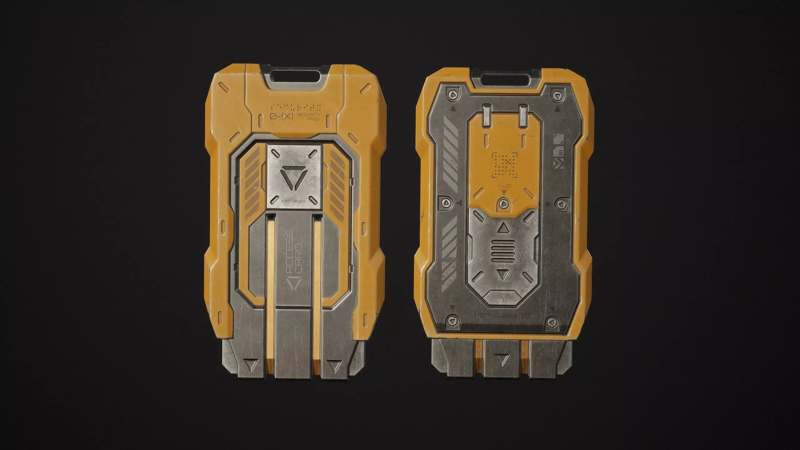Sci-Fi Keycard 5 Color Options LODs Low-poly 3D model_0