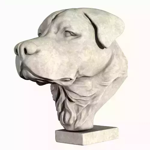 Rottweiler Head Sculpture