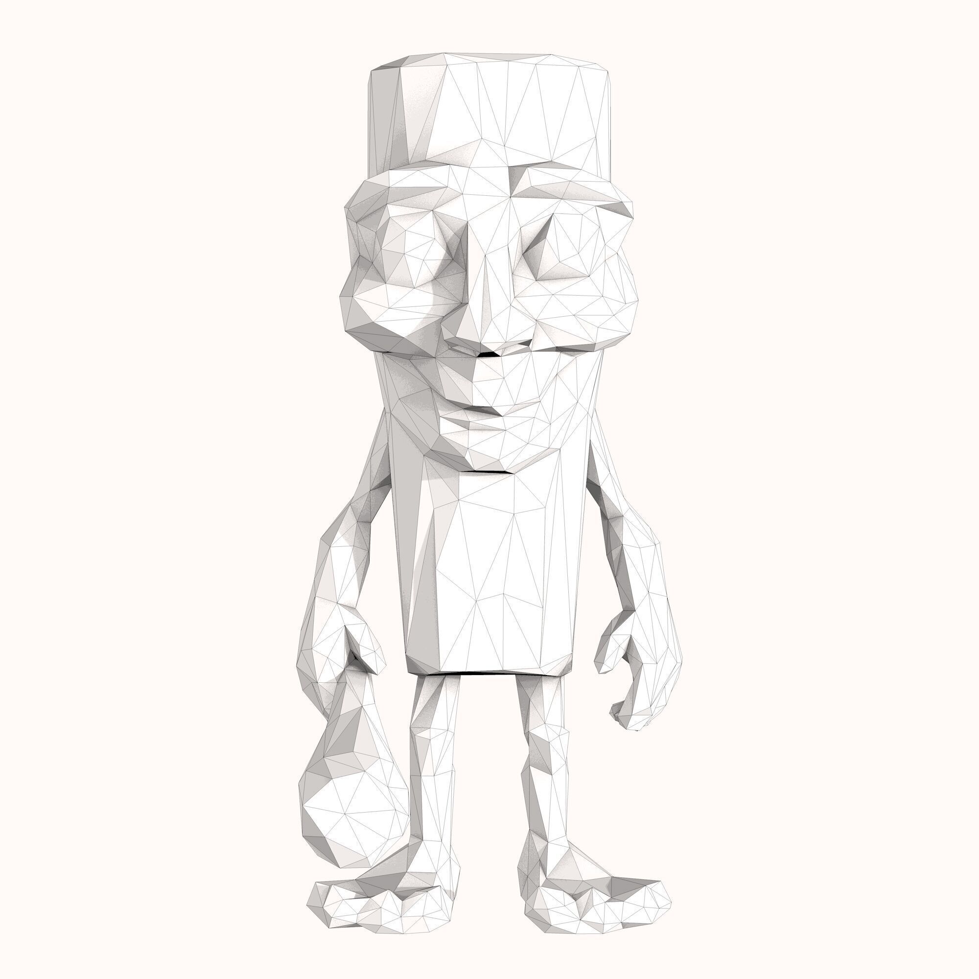Tung tung tung sahur low poly 3D print model_5