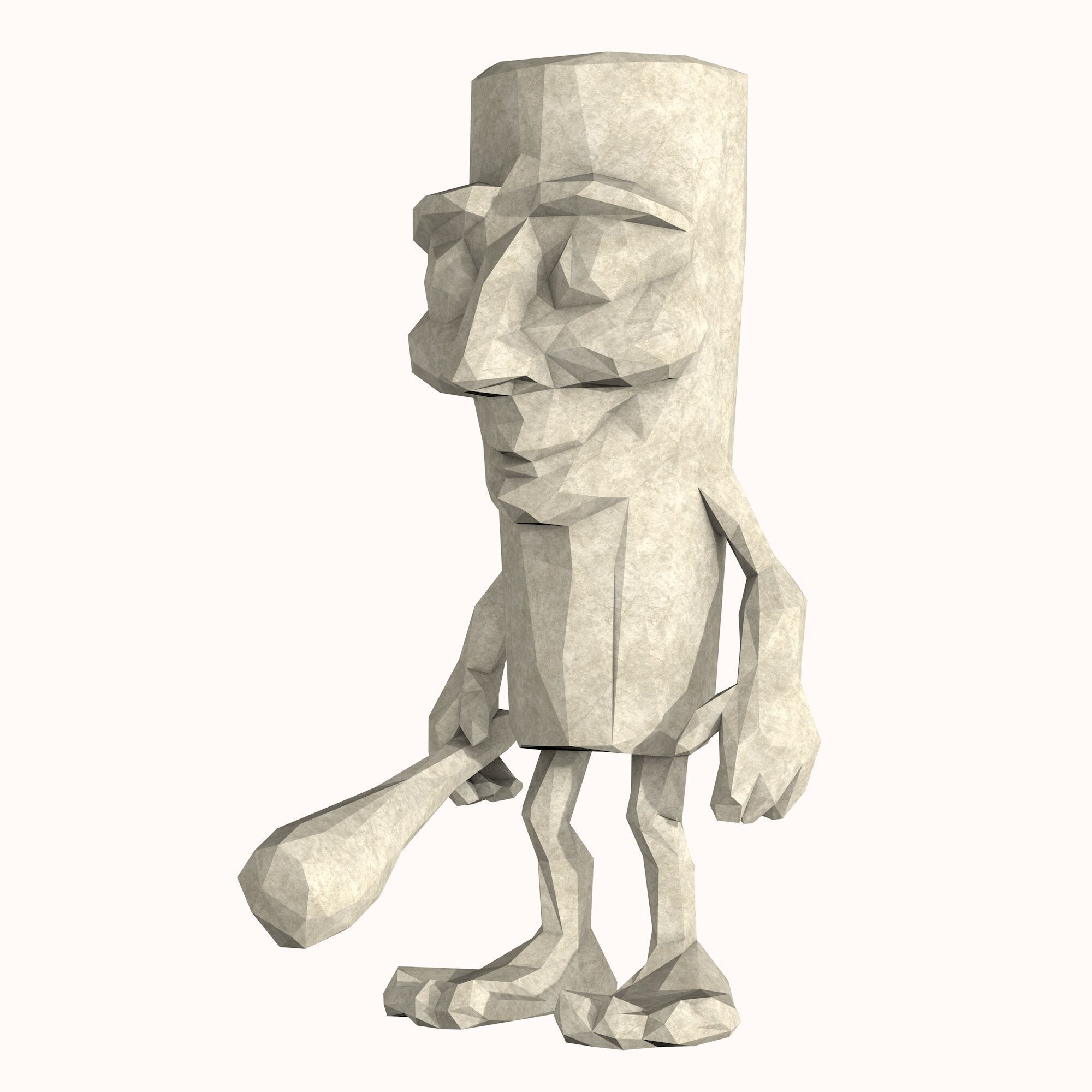 Tung tung tung sahur low poly 3D print model_1