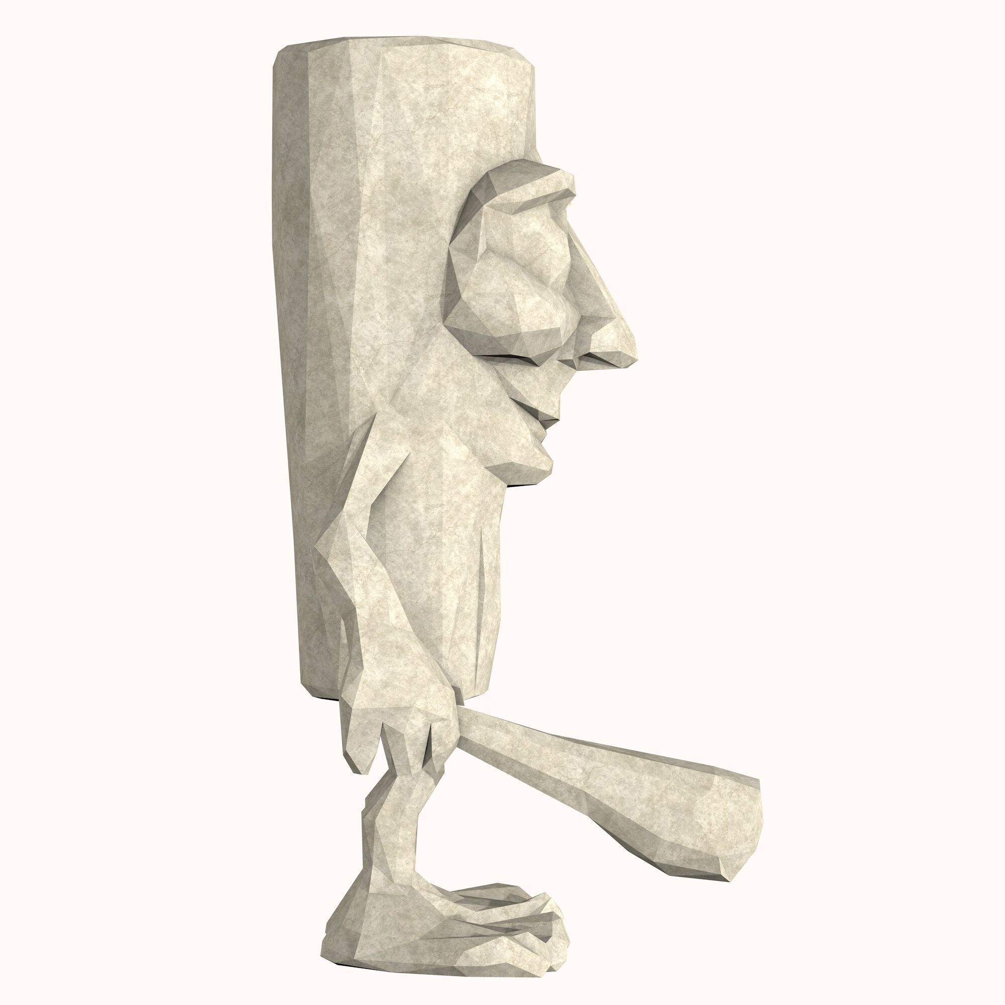 Tung tung tung sahur low poly 3D print model_4