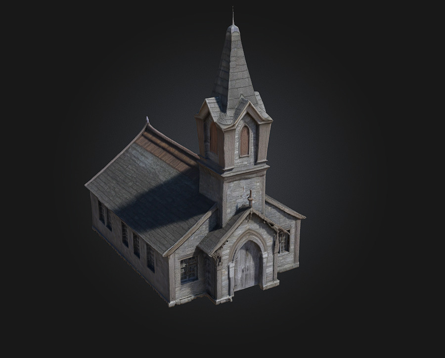 Stone Chapel  Sacred Serenity in Stone 3D model_0