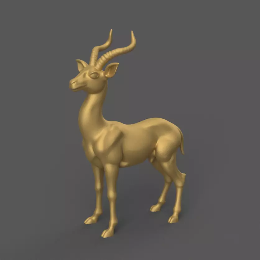 Elegant antelope Sculpture STL 3D Model for Home Decor 3D print model
