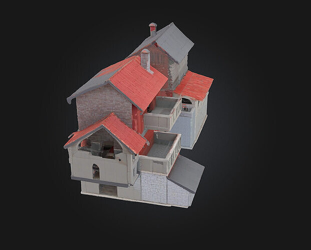 Medieval Village Diorama  A Miniature World of Rustic Life 3D model 5