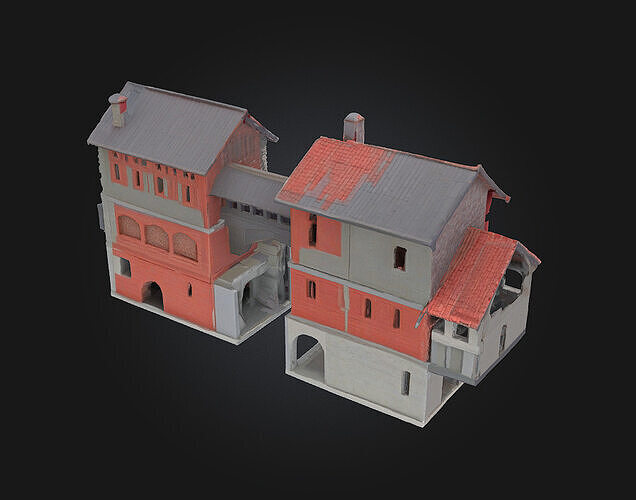 Medieval Village Diorama  A Miniature World of Rustic Life 3D model 4