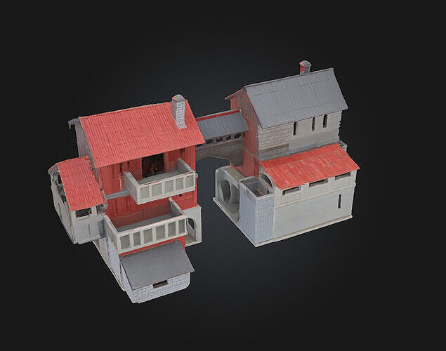 Medieval Village Diorama  A Miniature World of Rustic Life 3D model 2
