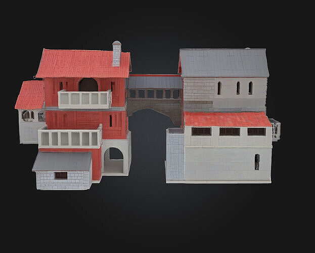 Medieval Village Diorama  A Miniature World of Rustic Life 3D model 6