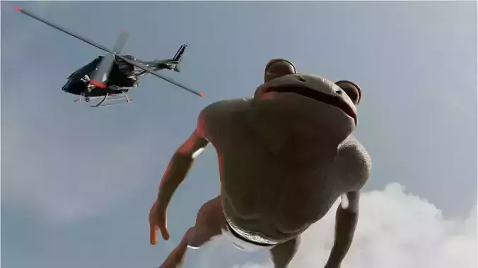 Highly Detailed and Rigged Frogman Creature PBR SSS Film-Ready Low-poly 3D model