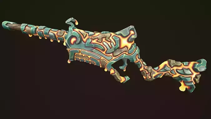 Modular stylized lava rifle shotgun pistol
