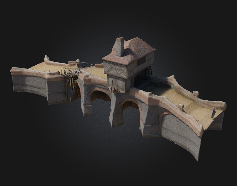 Medieval Bridge House Where Architecture Meets Adventure 3D model_3