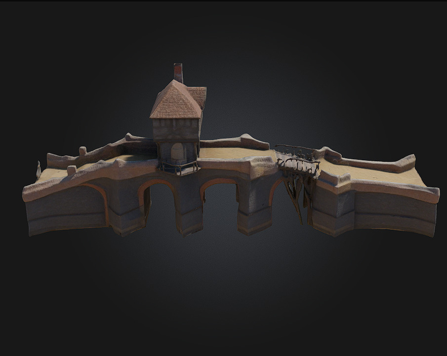 Medieval Bridge House Where Architecture Meets Adventure 3D model_4