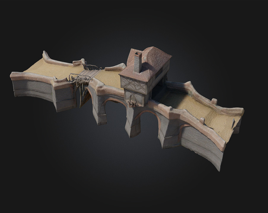 Medieval Bridge House Where Architecture Meets Adventure 3D model_5