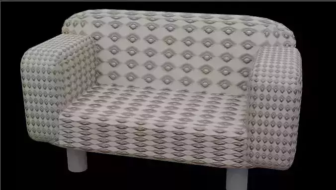 white colour textured fully modelled sofa  Low-poly 3D model