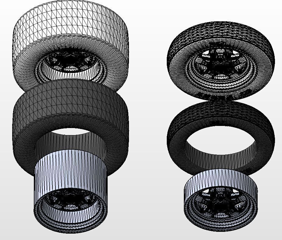 Set of wheels Summit Fast-Five for scale model dragster 3D print model_15