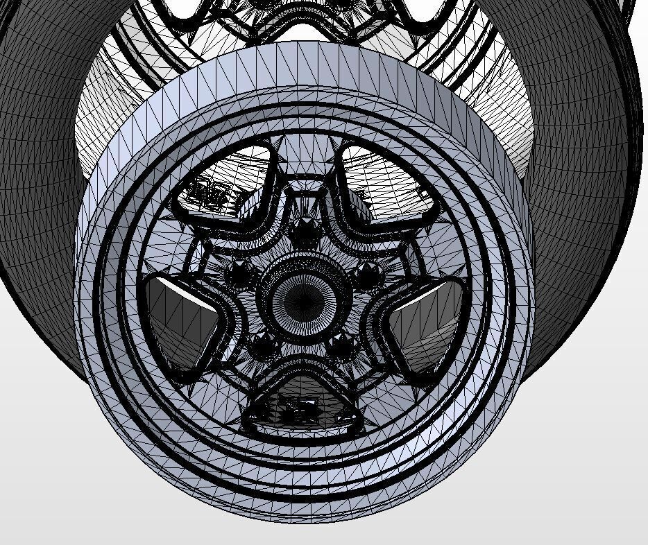 Set of wheels Summit Fast-Five for scale model dragster 3D print model_16