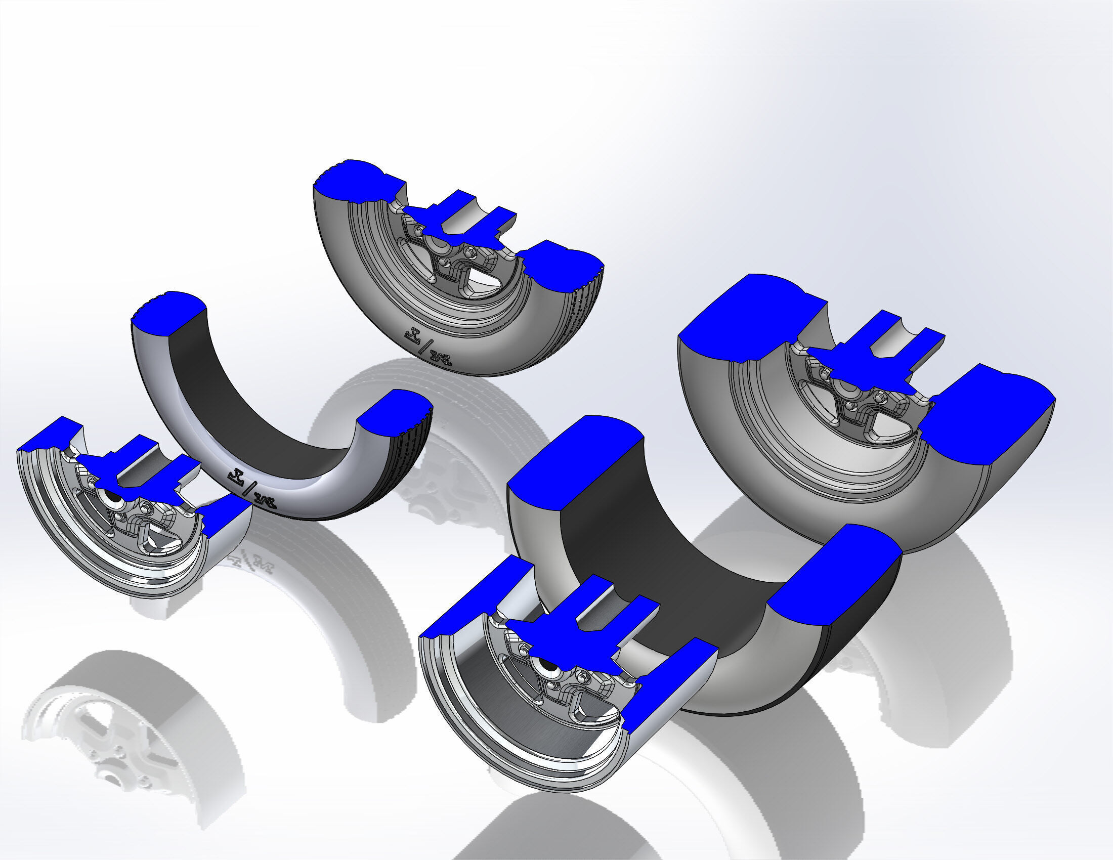 Set of wheels Summit Fast-Five for scale model dragster 3D print model_11