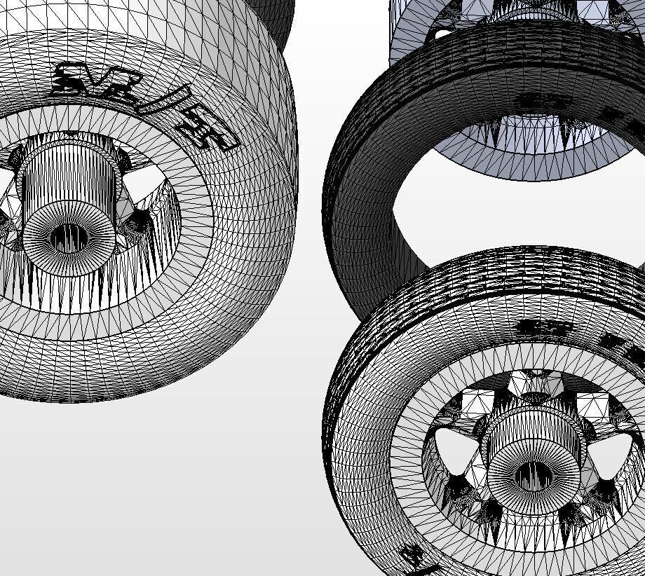 Set of wheels Summit Fast-Five for scale model dragster 3D print model_19