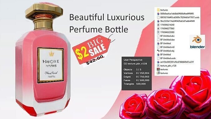 Exquisite Luxurious Perfume Bottle 3D Model Enhance Your Designs 3D model